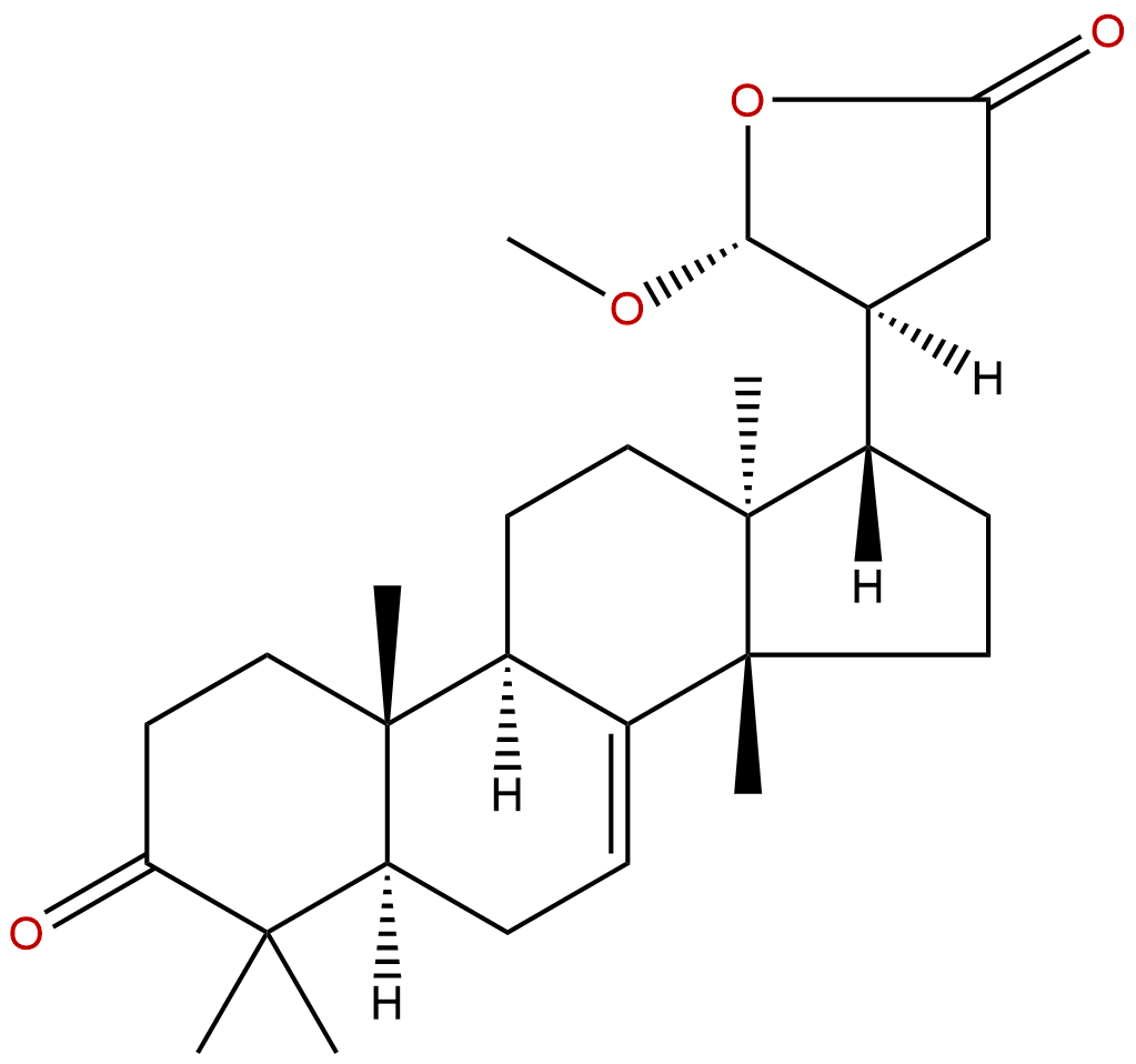 3-Oxo-21α-methoxy-24,25,26,27-tetranortirucall-7-ene-23(21)-lactone