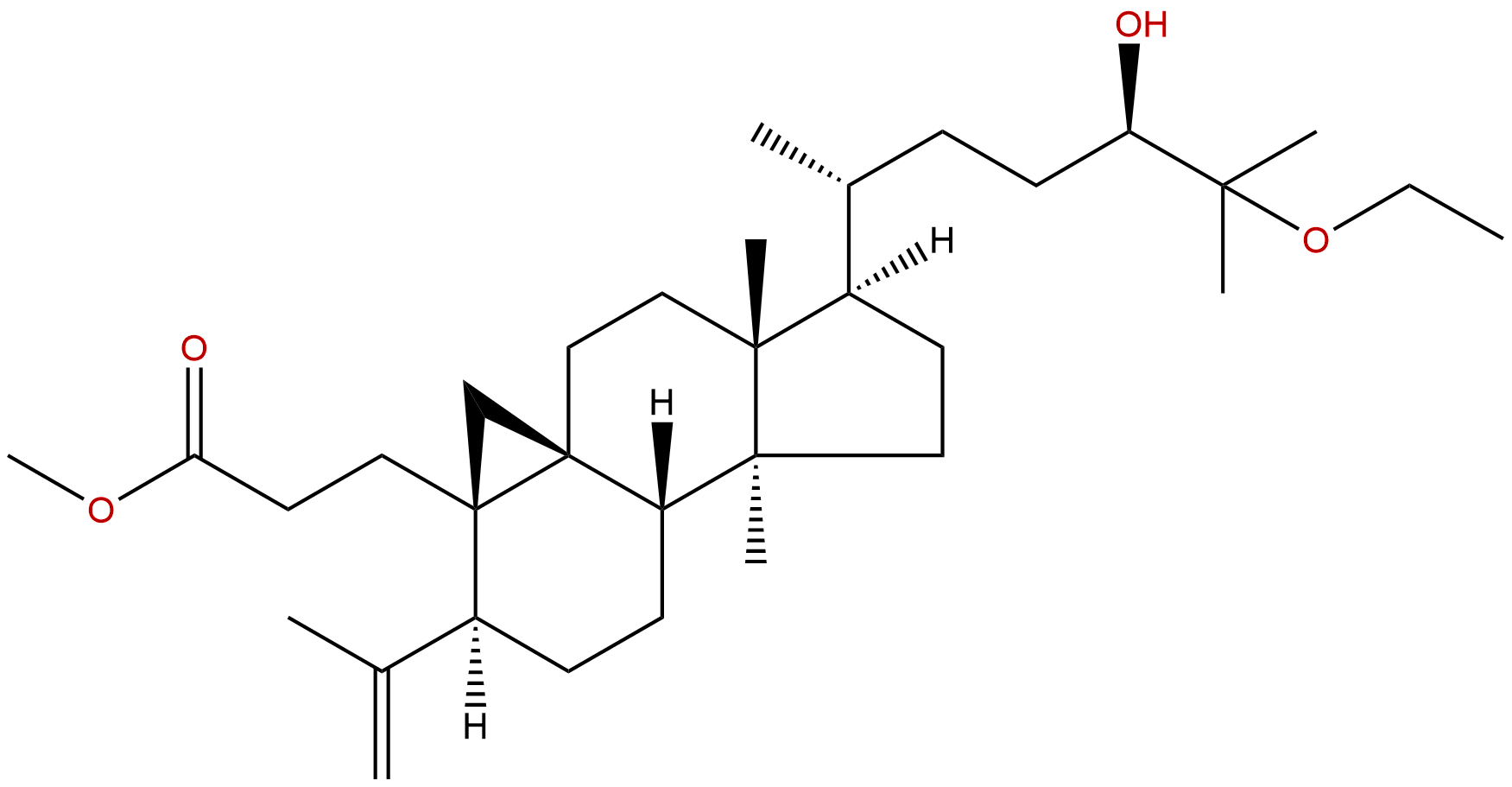 24-Hydroxy-25-ethoxy-3,4-secocycloart-4(28)-en-3-oic acid methyl ester