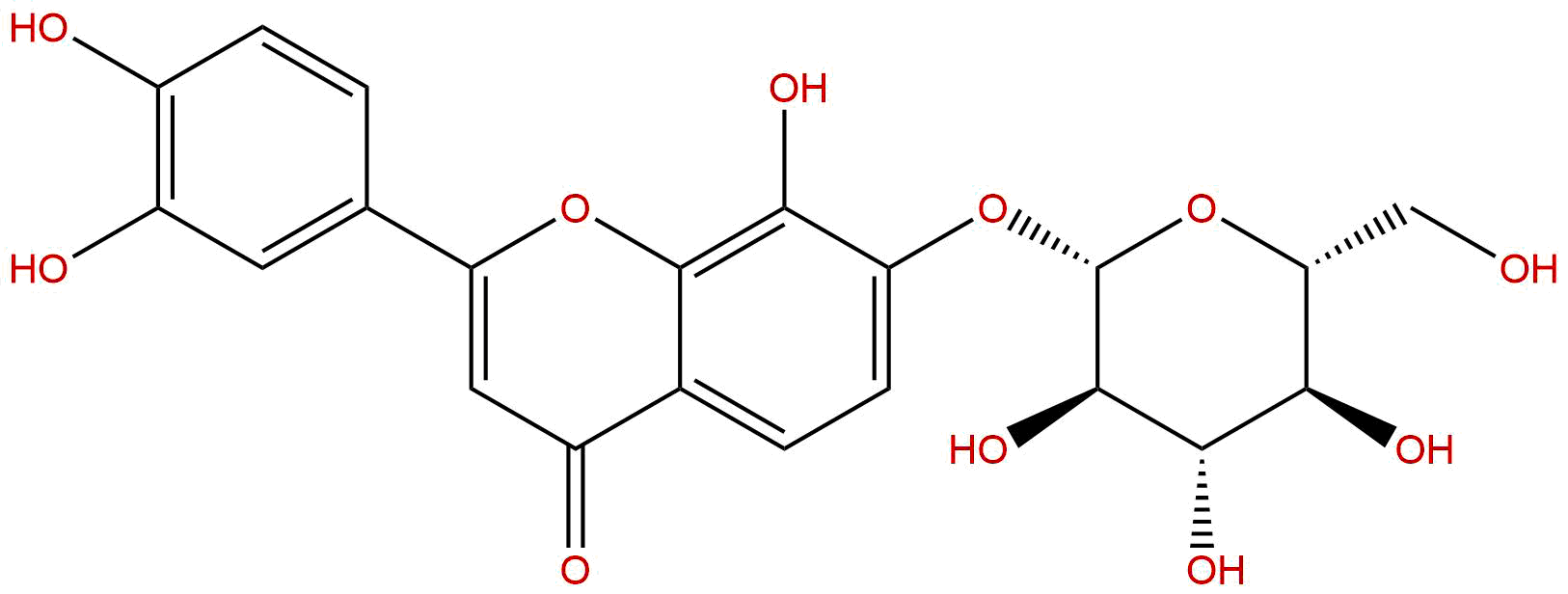 2-(3,4-dihydroxyphenyl)-7-(β-D-glucopyranosyloxy)-8-hydroxy-4H-1-benzopyran-4-one